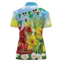 Wales Saint David's Day Women Polo Shirt Dydd Gwyl Dewi Hapus Dragon Daffodil - Wonder Print Shop