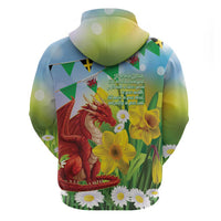 Wales Saint David's Day Zip Hoodie Dydd Gwyl Dewi Hapus Dragon Daffodil - Wonder Print Shop