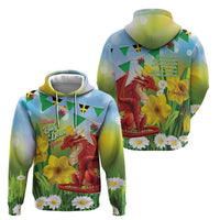 Wales Saint David's Day Zip Hoodie Dydd Gwyl Dewi Hapus Dragon Daffodil - Wonder Print Shop