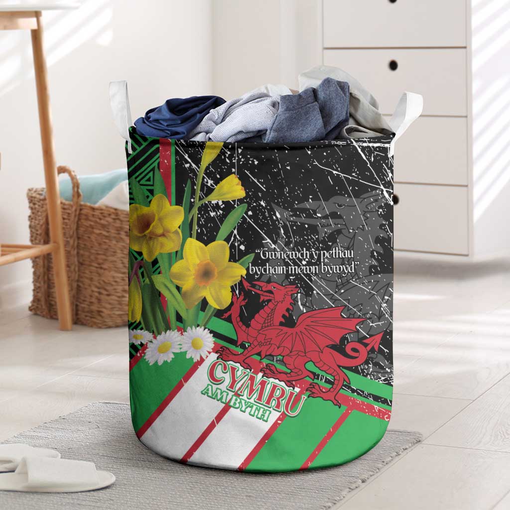 Wales Saint David's Day Laundry Basket Cymru Am Byth Welsh Dragon - Wonder Print Shop