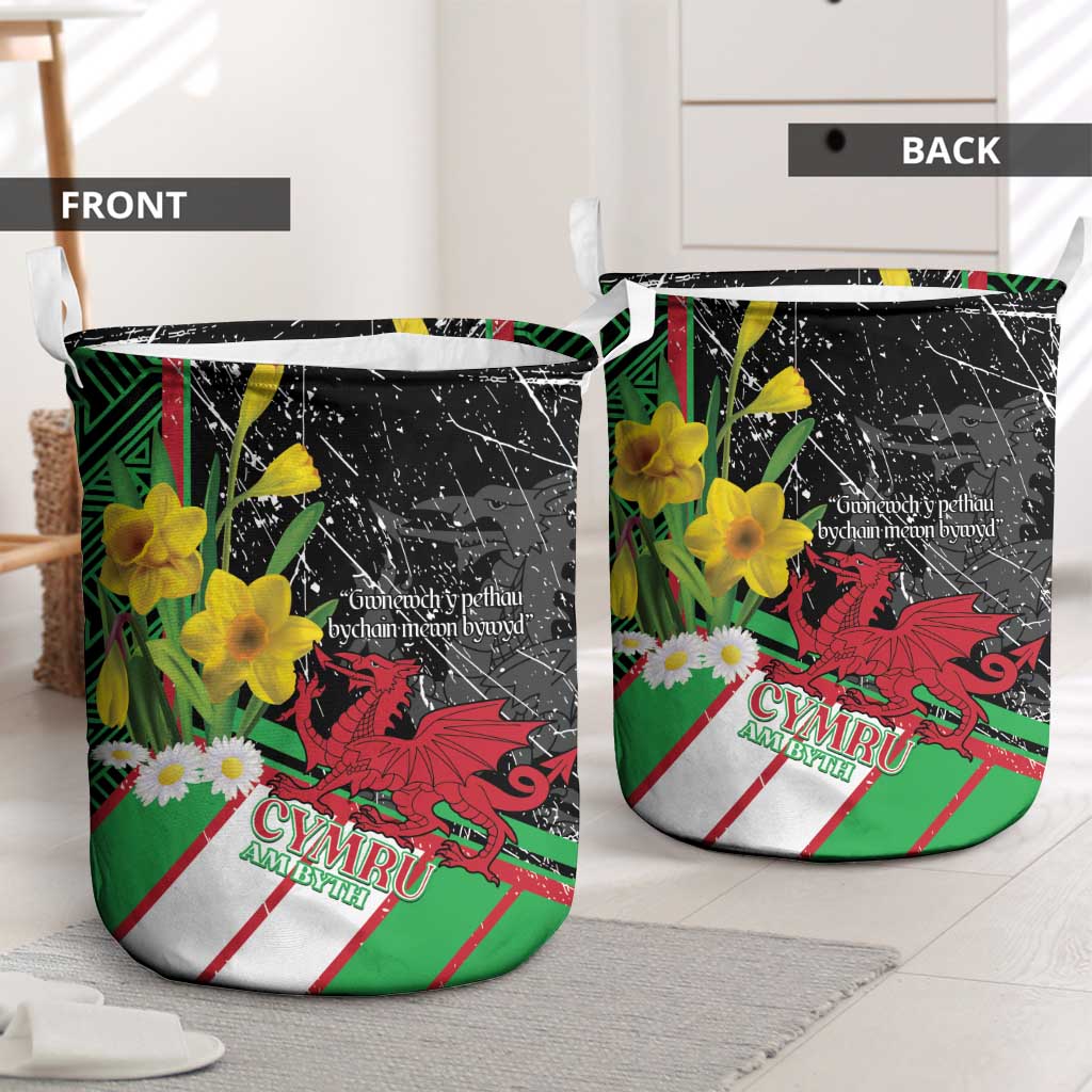 Wales Saint David's Day Laundry Basket Cymru Am Byth Welsh Dragon - Wonder Print Shop