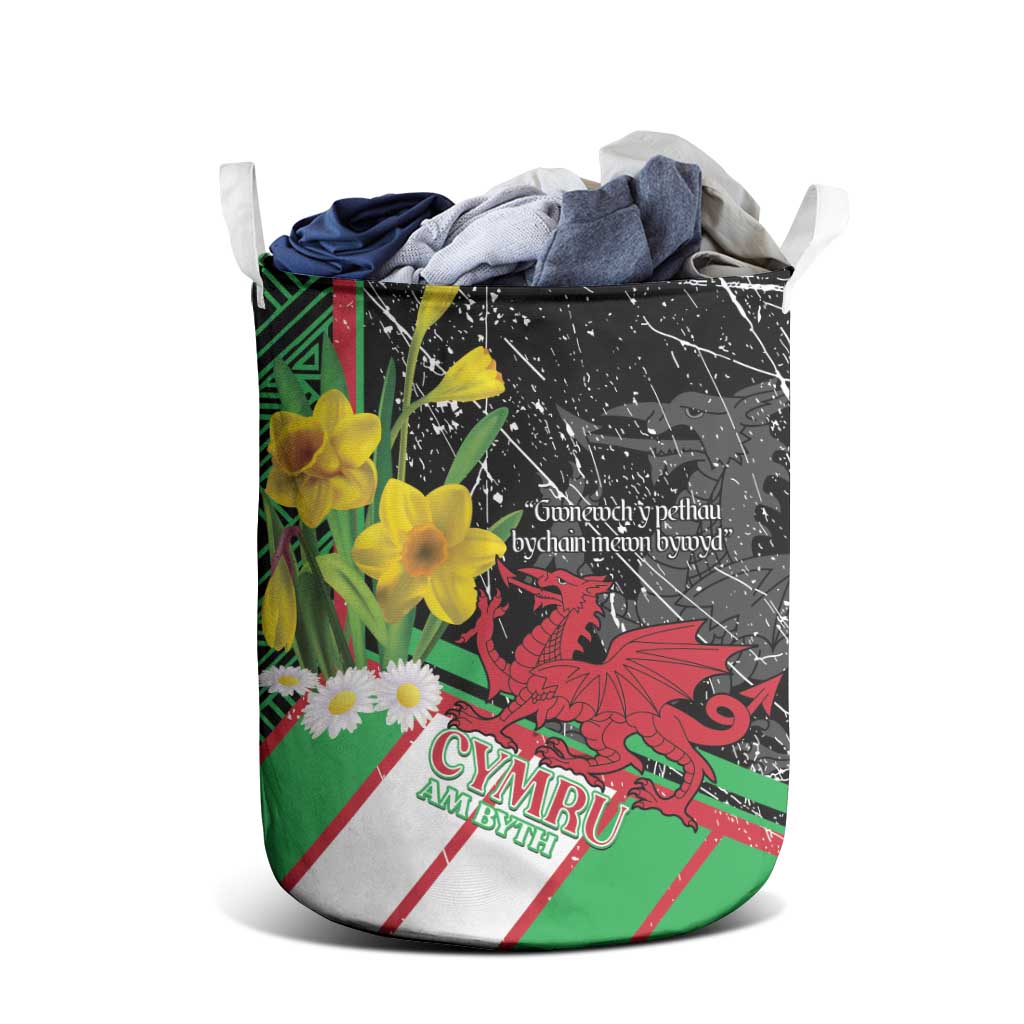 Wales Saint David's Day Laundry Basket Cymru Am Byth Welsh Dragon - Wonder Print Shop
