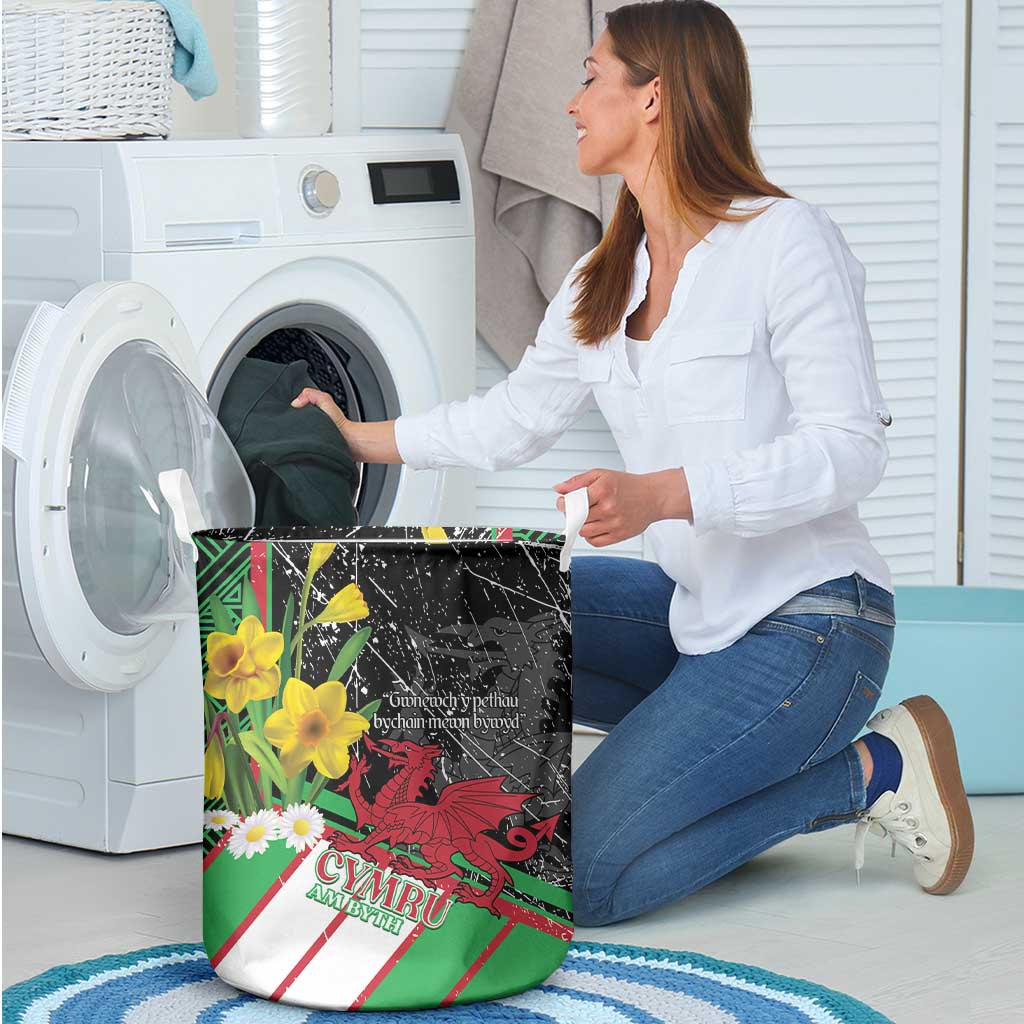 Wales Saint David's Day Laundry Basket Cymru Am Byth Welsh Dragon - Wonder Print Shop