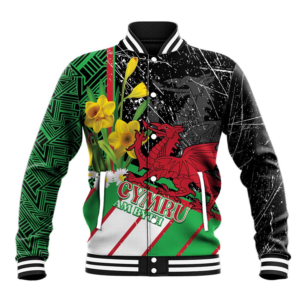 Wales Saint David's Day Baseball Jacket Cymru Am Byth Welsh Dragon - Wonder Print Shop