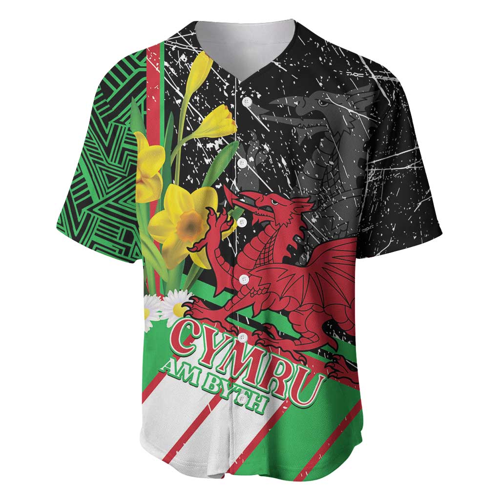 Wales Saint David's Day Baseball Jersey Cymru Am Byth Welsh Dragon - Wonder Print Shop