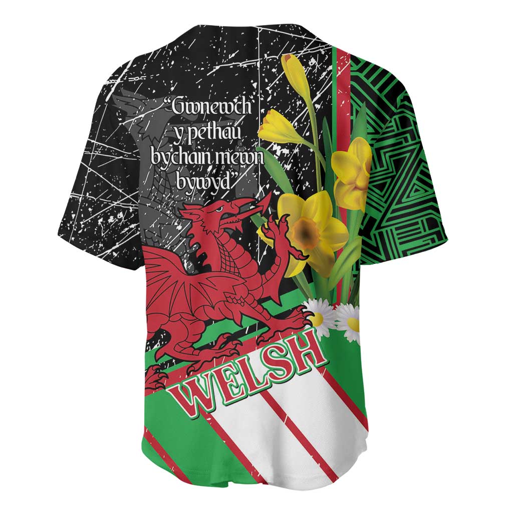 Wales Saint David's Day Baseball Jersey Cymru Am Byth Welsh Dragon - Wonder Print Shop