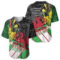 Wales Saint David's Day Baseball Jersey Cymru Am Byth Welsh Dragon - Wonder Print Shop