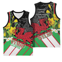 Wales Saint David's Day Basketball Jersey Cymru Am Byth Welsh Dragon - Wonder Print Shop