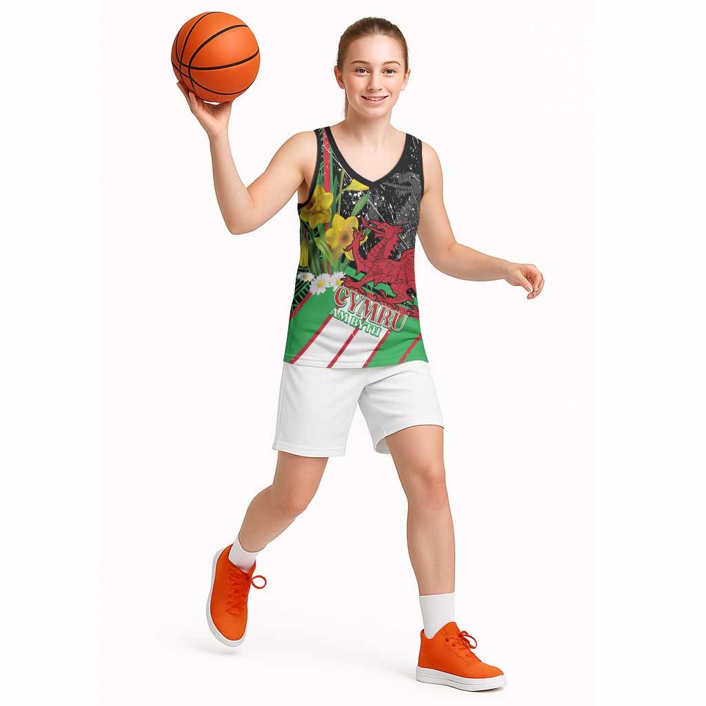 Wales Saint David's Day Basketball Jersey Cymru Am Byth Welsh Dragon - Wonder Print Shop