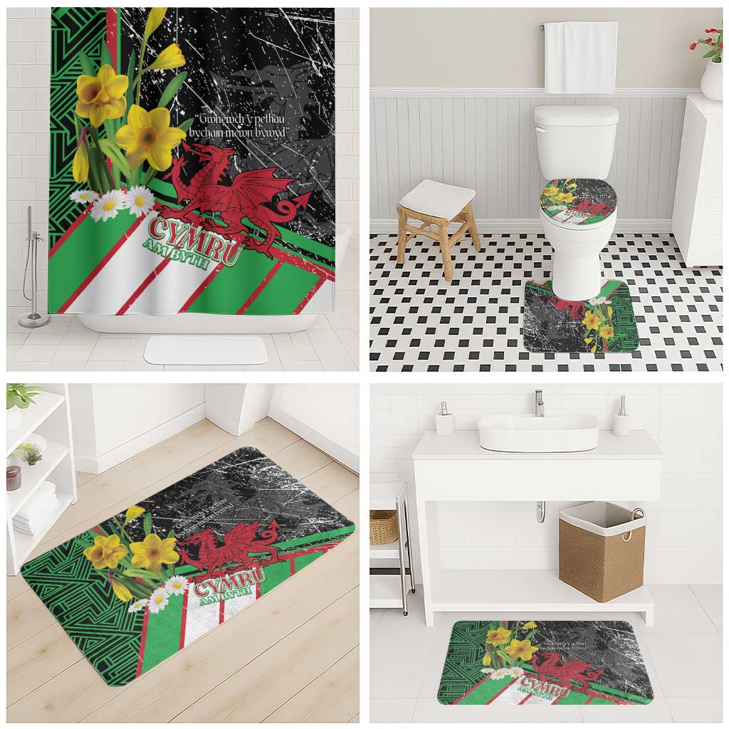 Wales Saint David's Day Bathroom Set Cymru Am Byth Welsh Dragon - Wonder Print Shop