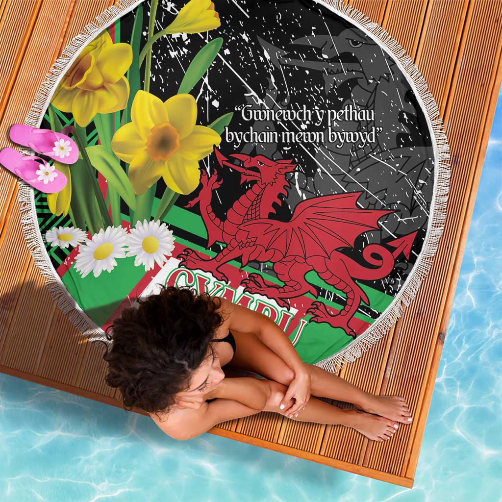 Wales Saint David's Day Beach Blanket Cymru Am Byth Welsh Dragon - Wonder Print Shop