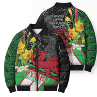 Wales Saint David's Day Bomber Puffer Jacket Cymru Am Byth Welsh Dragon - Wonder Print Shop