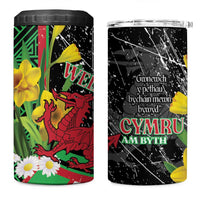 Wales Saint David's Day 4 in 1 Can Cooler Tumbler Cymru Am Byth Welsh Dragon - Wonder Print Shop