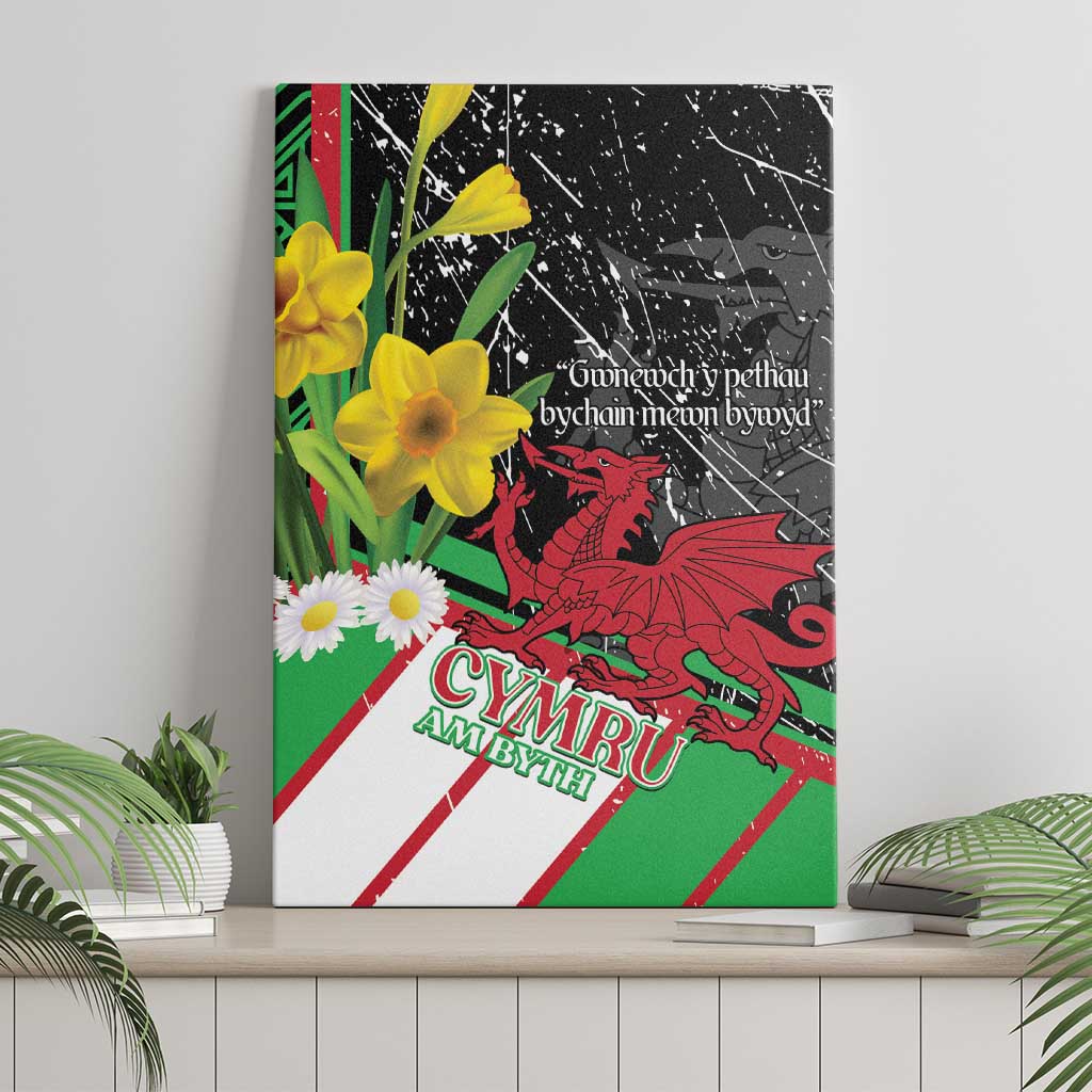 Wales Saint David's Day Canvas Wall Art Cymru Am Byth Welsh Dragon - Wonder Print Shop