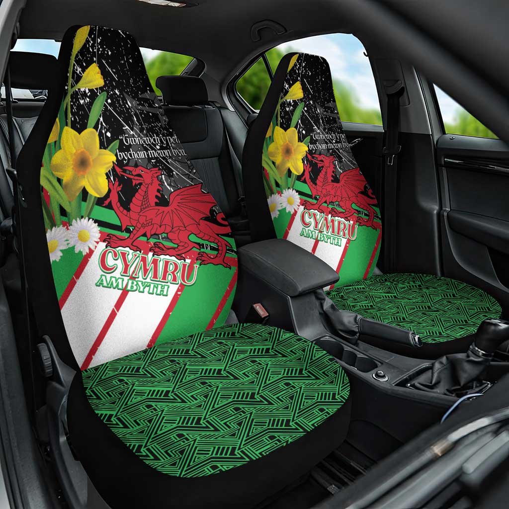 Wales Saint David's Day Car Seat Cover Cymru Am Byth Welsh Dragon - Wonder Print Shop