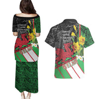 Wales Saint David's Day Couples Matching Puletasi and Hawaiian Shirt Cymru Am Byth Welsh Dragon - Wonder Print Shop