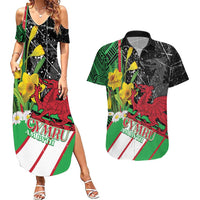Wales Saint David's Day Couples Matching Summer Maxi Dress and Hawaiian Shirt Cymru Am Byth Welsh Dragon - Wonder Print Shop