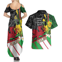 Wales Saint David's Day Couples Matching Summer Maxi Dress and Hawaiian Shirt Cymru Am Byth Welsh Dragon - Wonder Print Shop
