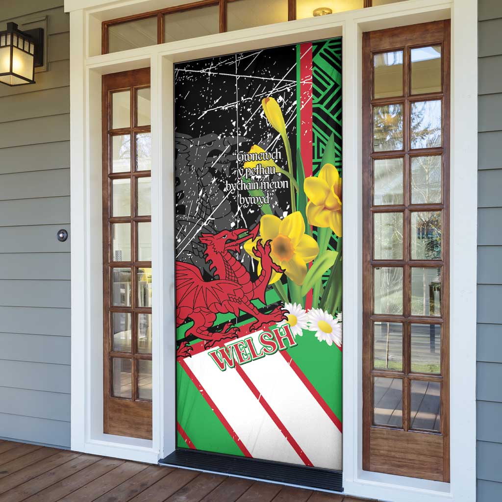Wales Saint David's Day Door Cover Cymru Am Byth Welsh Dragon - Wonder Print Shop