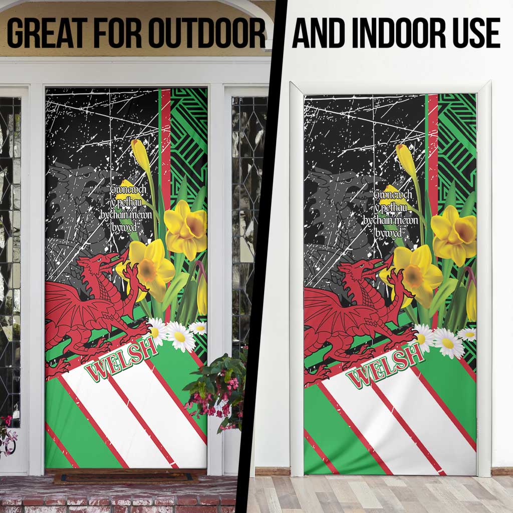 Wales Saint David's Day Door Cover Cymru Am Byth Welsh Dragon - Wonder Print Shop