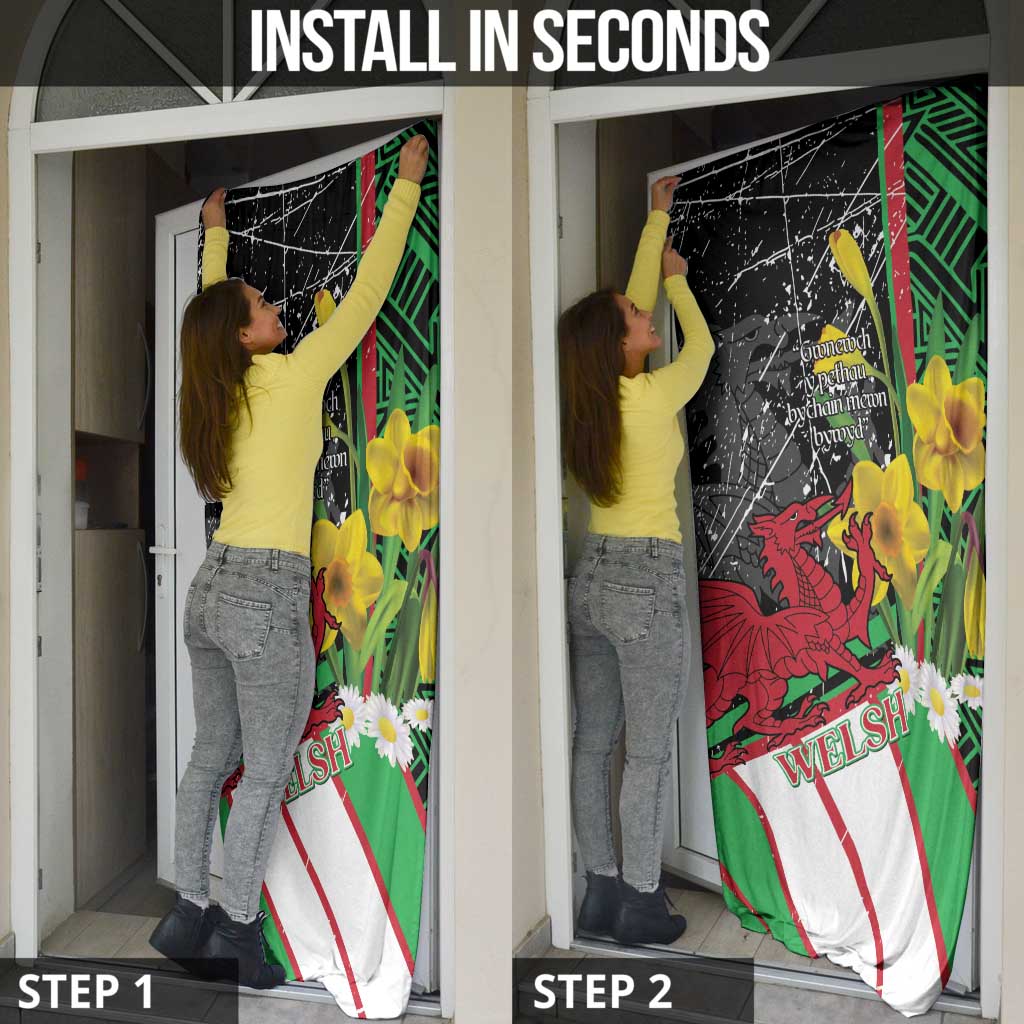 Wales Saint David's Day Door Cover Cymru Am Byth Welsh Dragon - Wonder Print Shop