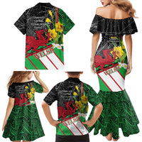 Wales Saint David's Day Family Matching Mermaid Dress and Hawaiian Shirt Cymru Am Byth Welsh Dragon - Wonder Print Shop