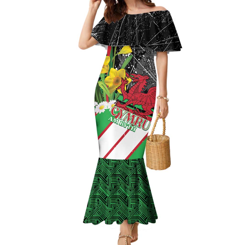 Wales Saint David's Day Family Matching Mermaid Dress and Hawaiian Shirt Cymru Am Byth Welsh Dragon - Wonder Print Shop