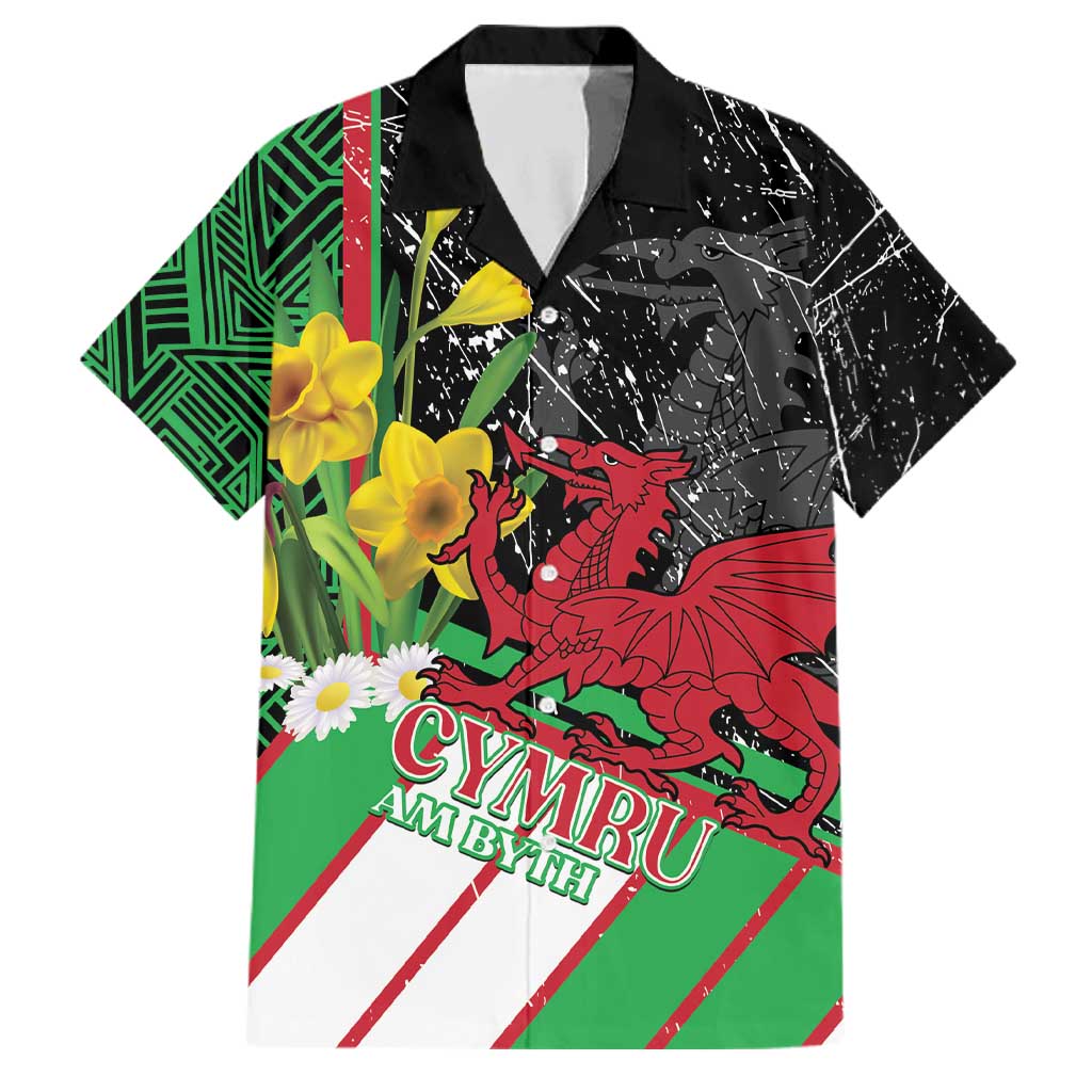 Wales Saint David's Day Family Matching Off The Shoulder Long Sleeve Dress and Hawaiian Shirt Cymru Am Byth Welsh Dragon - Wonder Print Shop