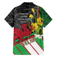 Wales Saint David's Day Family Matching Off The Shoulder Long Sleeve Dress and Hawaiian Shirt Cymru Am Byth Welsh Dragon - Wonder Print Shop