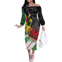 Wales Saint David's Day Family Matching Off The Shoulder Long Sleeve Dress and Hawaiian Shirt Cymru Am Byth Welsh Dragon - Wonder Print Shop