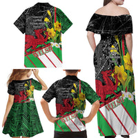 Wales Saint David's Day Family Matching Off Shoulder Maxi Dress and Hawaiian Shirt Cymru Am Byth Welsh Dragon - Wonder Print Shop