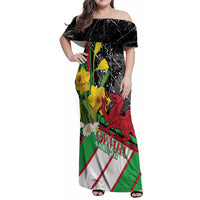 Wales Saint David's Day Family Matching Off Shoulder Maxi Dress and Hawaiian Shirt Cymru Am Byth Welsh Dragon - Wonder Print Shop