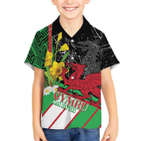 Wales Saint David's Day Family Matching Off Shoulder Maxi Dress and Hawaiian Shirt Cymru Am Byth Welsh Dragon - Wonder Print Shop