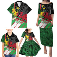 Wales Saint David's Day Family Matching Puletasi and Hawaiian Shirt Cymru Am Byth Welsh Dragon - Wonder Print Shop