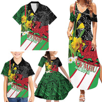 Wales Saint David's Day Family Matching Summer Maxi Dress and Hawaiian Shirt Cymru Am Byth Welsh Dragon - Wonder Print Shop
