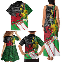 Wales Saint David's Day Family Matching Tank Maxi Dress and Hawaiian Shirt Cymru Am Byth Welsh Dragon - Wonder Print Shop
