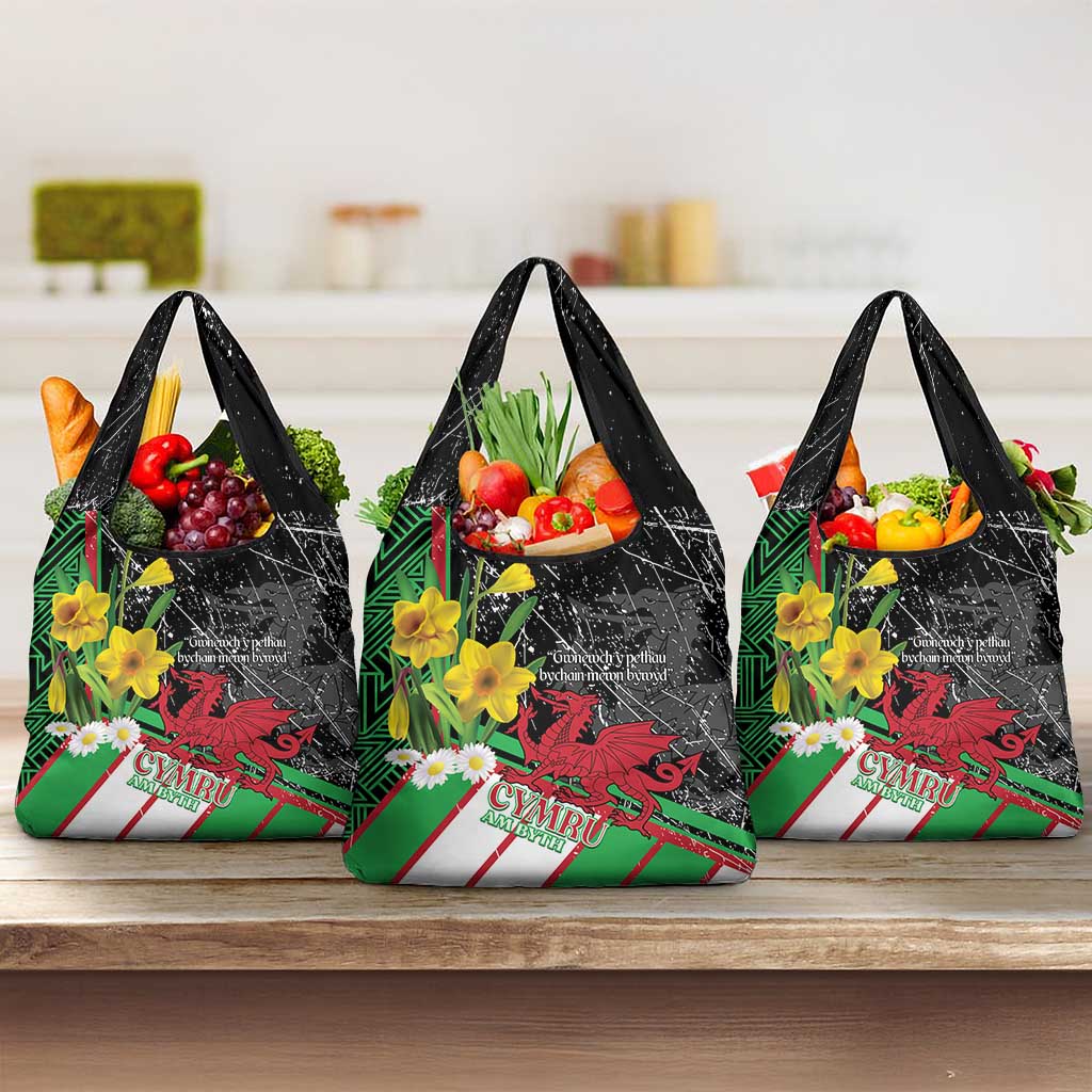 Wales Saint David's Day Grocery Bag Cymru Am Byth Welsh Dragon - Wonder Print Shop