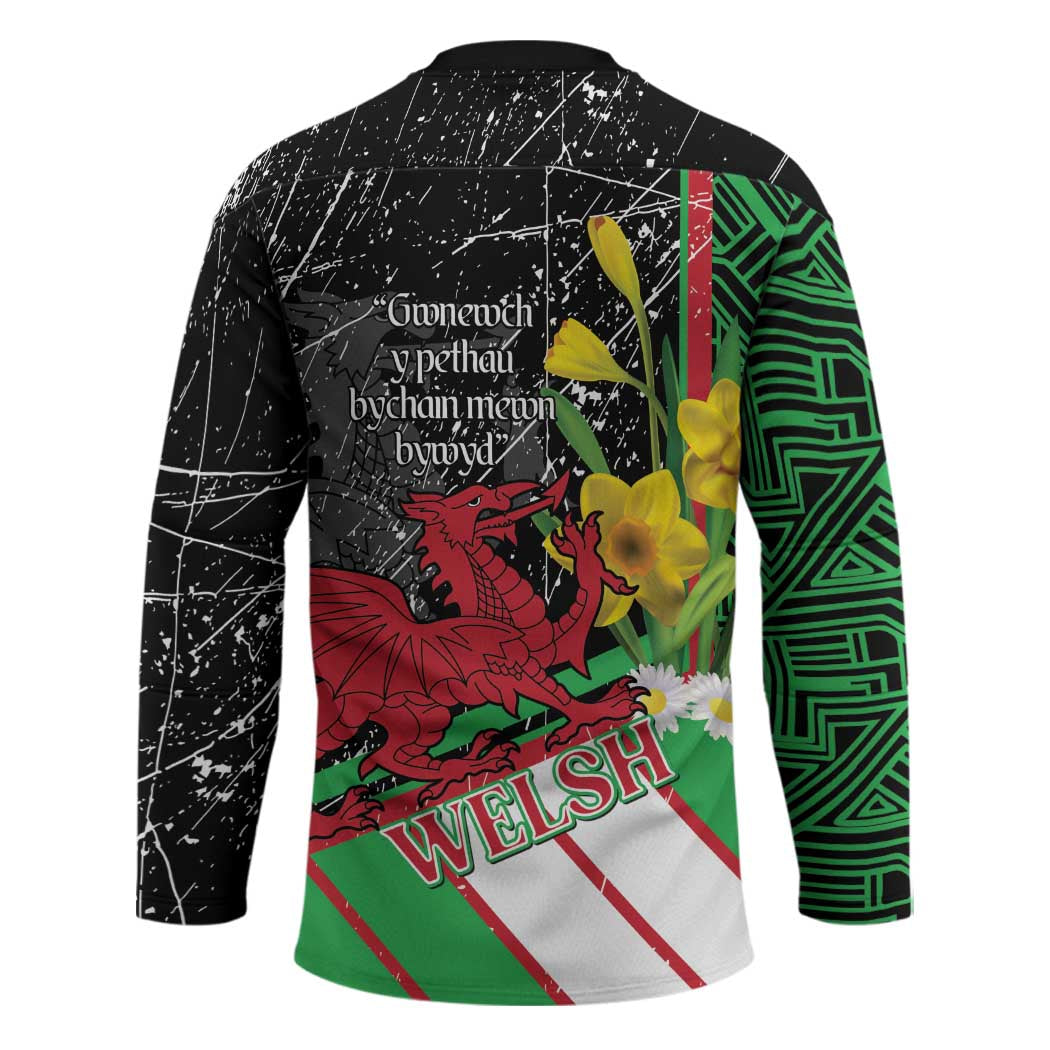Wales Saint David's Day Hockey Jersey Cymru Am Byth Welsh Dragon - Wonder Print Shop