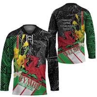 Wales Saint David's Day Hockey Jersey Cymru Am Byth Welsh Dragon - Wonder Print Shop
