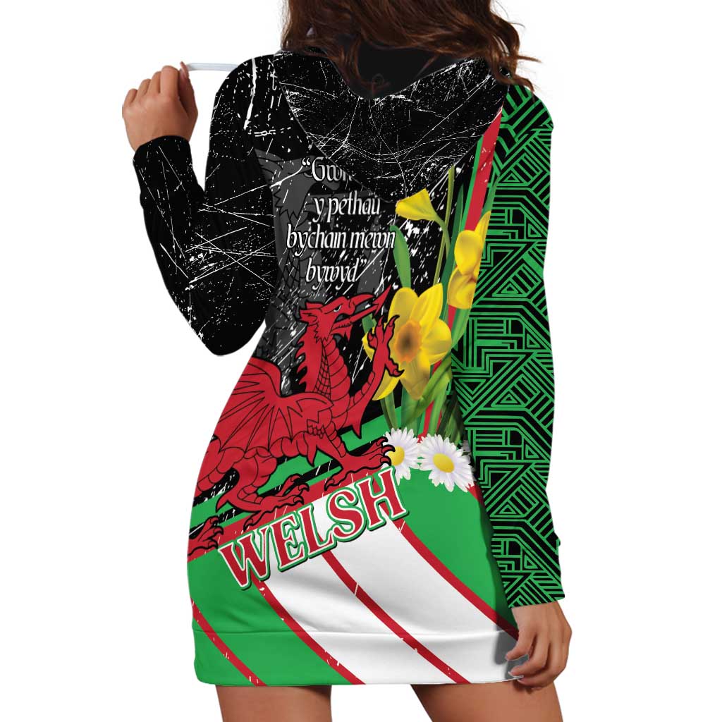Wales Saint David's Day Hoodie Dress Cymru Am Byth Welsh Dragon - Wonder Print Shop