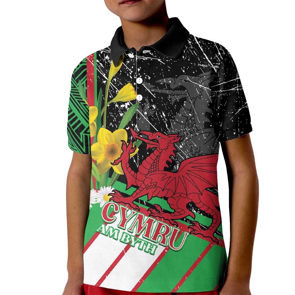Wales Saint David's Day Kid Polo Shirt Cymru Am Byth Welsh Dragon - Wonder Print Shop