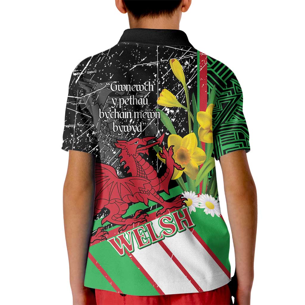 Wales Saint David's Day Kid Polo Shirt Cymru Am Byth Welsh Dragon - Wonder Print Shop