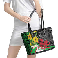 Wales Saint David's Day Leather Tote Bag Cymru Am Byth Welsh Dragon - Wonder Print Shop