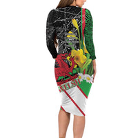Wales Saint David's Day Long Sleeve Bodycon Dress Cymru Am Byth Welsh Dragon - Wonder Print Shop