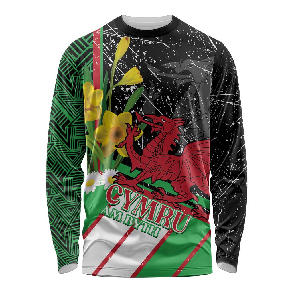 Wales Saint David's Day Long Sleeve Shirt Cymru Am Byth Welsh Dragon - Wonder Print Shop