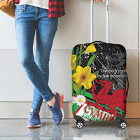 Wales Saint David's Day Luggage Cover Cymru Am Byth Welsh Dragon - Wonder Print Shop