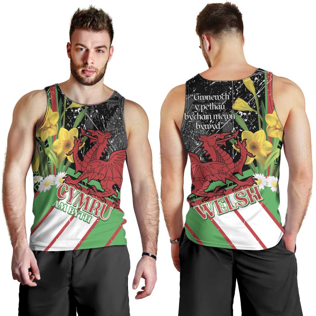 Wales Saint David's Day Men Tank Top Cymru Am Byth Welsh Dragon - Wonder Print Shop