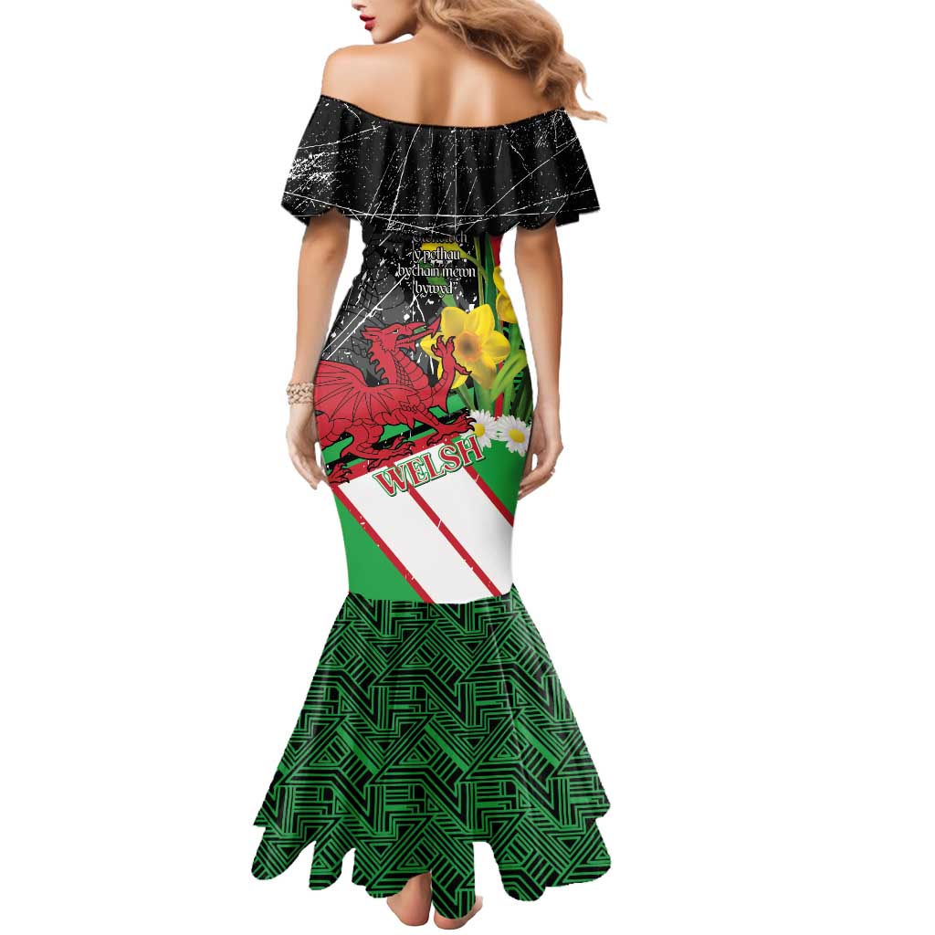 Wales Saint David's Day Mermaid Dress Cymru Am Byth Welsh Dragon - Wonder Print Shop
