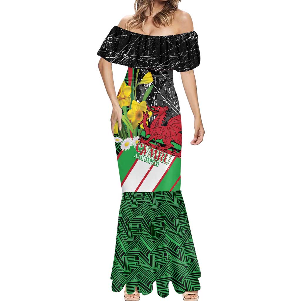 Wales Saint David's Day Mermaid Dress Cymru Am Byth Welsh Dragon - Wonder Print Shop