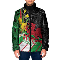 Wales Saint David's Day Padded Jacket Cymru Am Byth Welsh Dragon - Wonder Print Shop